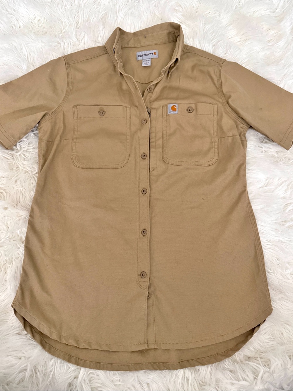 Carhartt Tan Label Short Sleeve Shirt Dress - Tan